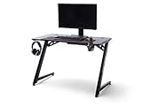 Robas Lund Gaming Tisch DX Racer 5 Gaming Desk Schwarz Carbonlook, BxHxT 111x75x60 cm