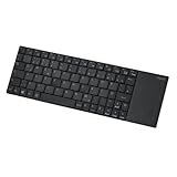 Rapoo E2710 kabellose Multimedia Tastatur wireless Keyboard flaches Edelstahl Design 6 Monate Batterielaufzeit DE-Layout QWERTZ PC & Mac - schwarz