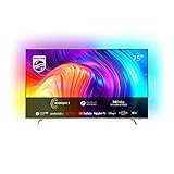 Philips 75PUS8807/12 189 cm (75 Zoll) Fernseher (4K UHD, HDR10+, 120 Hz, Dolby Vision & Atmos, 3-seitiges Ambilight, Smart TV mit Google Assistant, Works with Alexa, Triple Tuner, hellsilber)