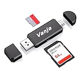 Vanja SD Kartenleser USB Adapter Micro USB SD Card Reader und USB 2.0 kartenlesegerät SD Karten für SDXC, SDHC, SD, MMC, RS-MMC, Micro SDXC, Micro SD, Micro SDHC Karte und UHS-I Karten