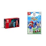 Nintendo Switch Konsole - Neon-Rot/Neon-Blau (2019 Edition) + Mario & Sonic bei den Olympischen Spielen: Tokyo 2020