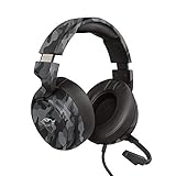 Trust Gaming Headset GXT 433K mit Mikrofon für PS4, PS5, PC, Nintendo Switch, Xbox Series X, Xbox One - Pylo Kabelgebundene Gaming-Kopfhörer mit Klappbarem Mikrofon, Geflechtkabel - Schwarz Camouflage