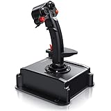 Titanwolf - PC Joystick - Flight Stick – Vierweg Joystick – HOTAS Funktion - stufenloser Schubregler – Hat Switch Achtwege Stick - 4 Buttons D-Pad - 3 Modi – Gashebel – Ruder – 9 Knöpfe-23 Funktionen