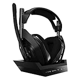 Logitech G ASTRO Gaming A50 Kabelloses Headset+Ladestation für Gamer,4.Generation,Dolby,Balance zwischen Spielsound und Sprache,2,4-GHz-Drahtlosverbindung,Kompatibel mit PS5,PS4,PC, Mac–Schwarz/Silber