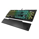 Roccat , kabel , Vulcan Pro - Optische RGB Gaming Tastatur, AIMO LED Einzeltastenbeleuchtung, Titan Switch Optical, Aluminiumoberfläche, Multimedia-Tasten, Handballenauflage, schwarz