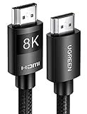 UGREEN HDMI 2.1 Kabel 8K 60Hz 4K 120Hz 144Hz HDMI 8K Kabel 48Gbit/s High Speed Ethernet Ultra HD eARC HDR 10+ HDCP Dolby Vision VRR kompatibel mit TV/PS5/PS4/ Xbox-Serie X/Monitor (2M)