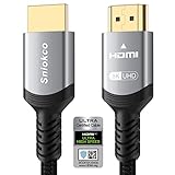 Sniokco 8K HDMI 2.1 Kabel 2M, Zertifiziert 48Gbps Ultra High Speed Geflochtenes HDMI Kabel, Unterstützt Dynamic HDR, eARC, Dolby Atmos, 8K@60Hz, 4K@120Hz, HDCP 2.2 2.3, Kompatibel mit TV Monitor Mehr