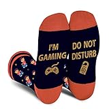 AGRIMONY Lustige Gamer Gaming Socken Herren Jungen-Do Not Disturb I'm Gaming Socken Lustig Bunte Coole Verrückte Socken Gamer Geschenk Witzige Weihnachten Geschenke