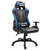 YOLEO Gaming Stuhl, bequemer Gaming Sessel 150 kg Belastbarkeit, Kunstleder PC Stuhl drehbar höhenverstellbar Gaming Chair mit Kopfstütze