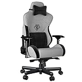 Anda Seat T-Pro 2 Gaming Stuhl Grau - Premium Stoff Gaming Chair, Ergonomischer Bürostuhl mit Unterstützung der Lendenwirbelsäule und Kissen - Gamer Stuhl für Erwachsene und Jugendliche
