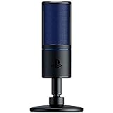 Razer Seiren X für Playstation - USB Kondensator-Mikrofon für Streaming auf der PS4 und PS5 (Kompakt mit Schockdämpfer, Superniere Aufnahmemuster, Stumm-Taste) Schwarz-Blau