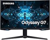 Samsung G7 (C32G73TQSU) 80,01 cm (32 Zoll) QLED Curved Odyssey Gaming Monitor(2.560 x 1.440 Pixel,WQHD, 240 Hz,1ms,1000R, Dual Monitor geeignet, PC,AMD FreeSync, G-Sync Kompatibel) schwarz