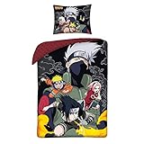 Elbenwald Bettwäsche Naruto mit Konoha Group Motiv 2teilig 80 x 80 cm und 135 x 200 cm Baumwolle