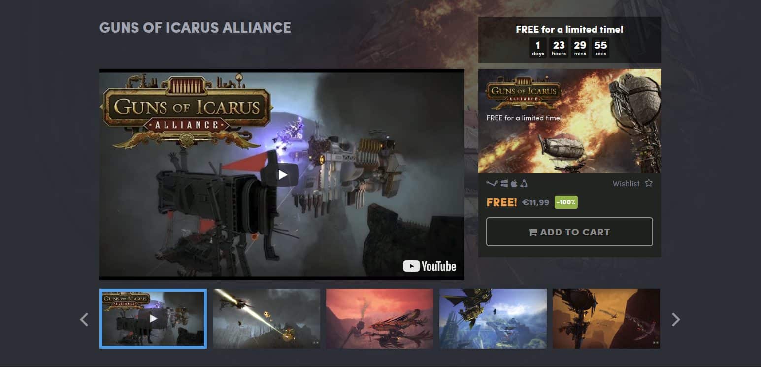 Guns of Icarus Alliance FREE on humblestore