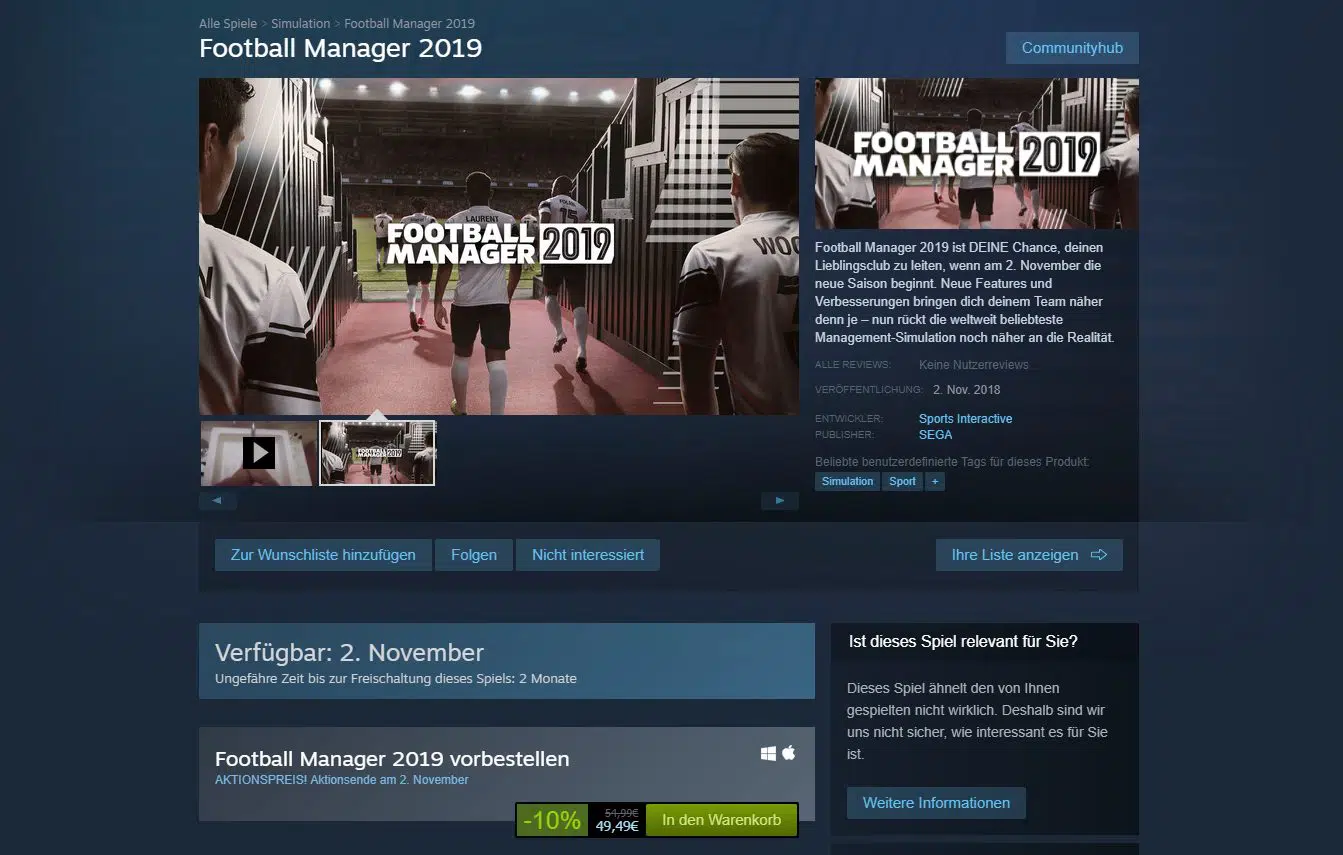 Football Manager 2019 Screenshot Steam Seite Football Manager 2019 Screenshot Steam Seite
