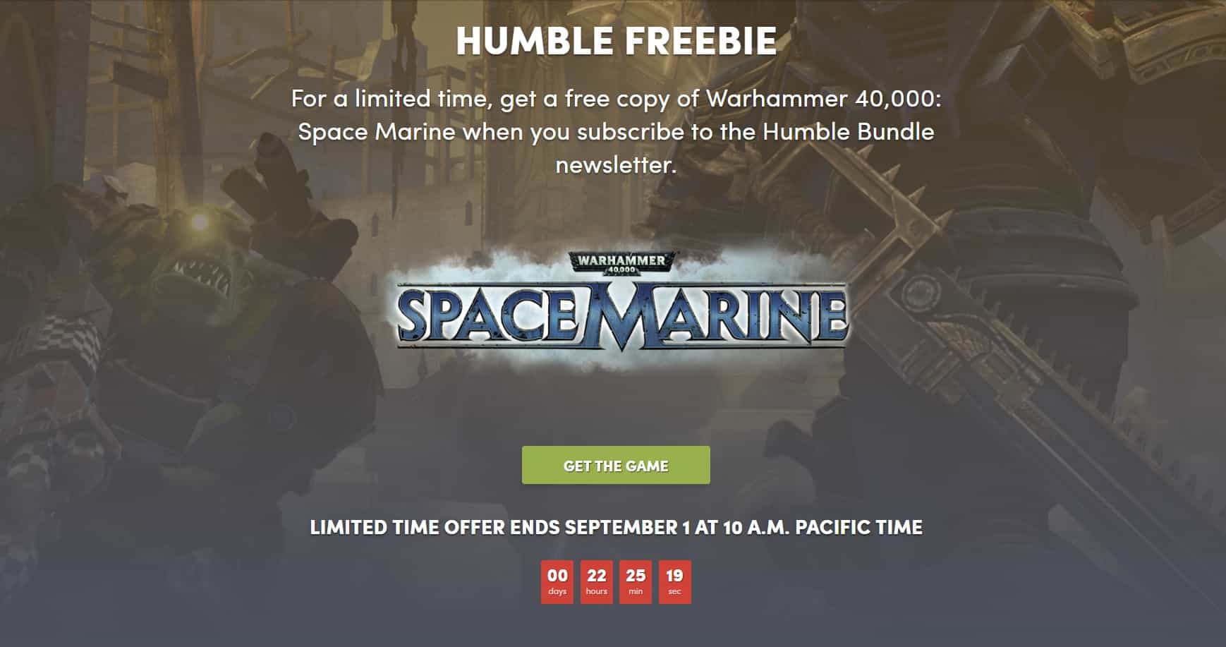 Warhammer 40k space marine gratis humblebundle