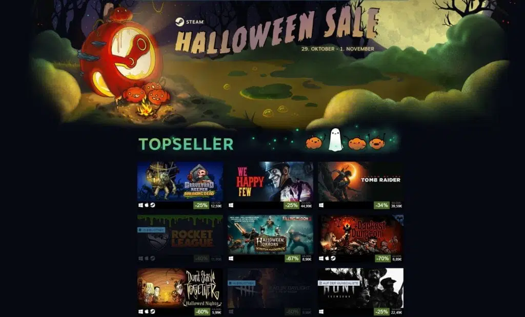 steam halloween sale 2018