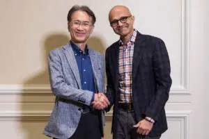 MS Exec NadellaSony CEO Kenichiro Yoshida MS Exec NadellaSony CEO Kenichiro Yoshida