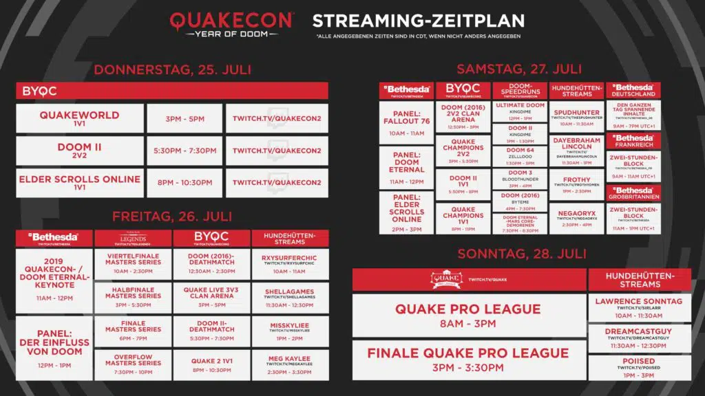 quakecon 2019 zeitplan quakecon 2019 zeitplan