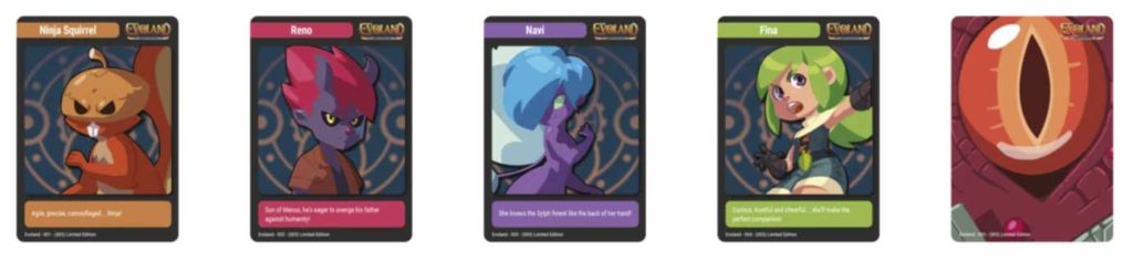 evoland trading cards