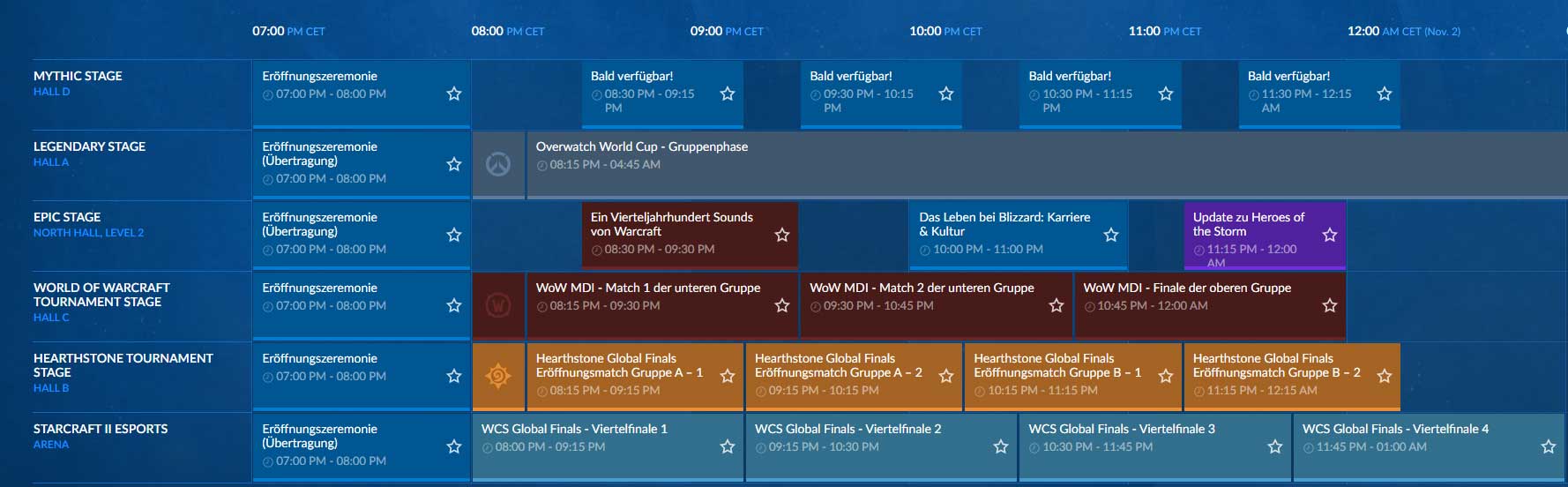 blizzcon 2019 zeitplan blizzcon 2019 zeitplan