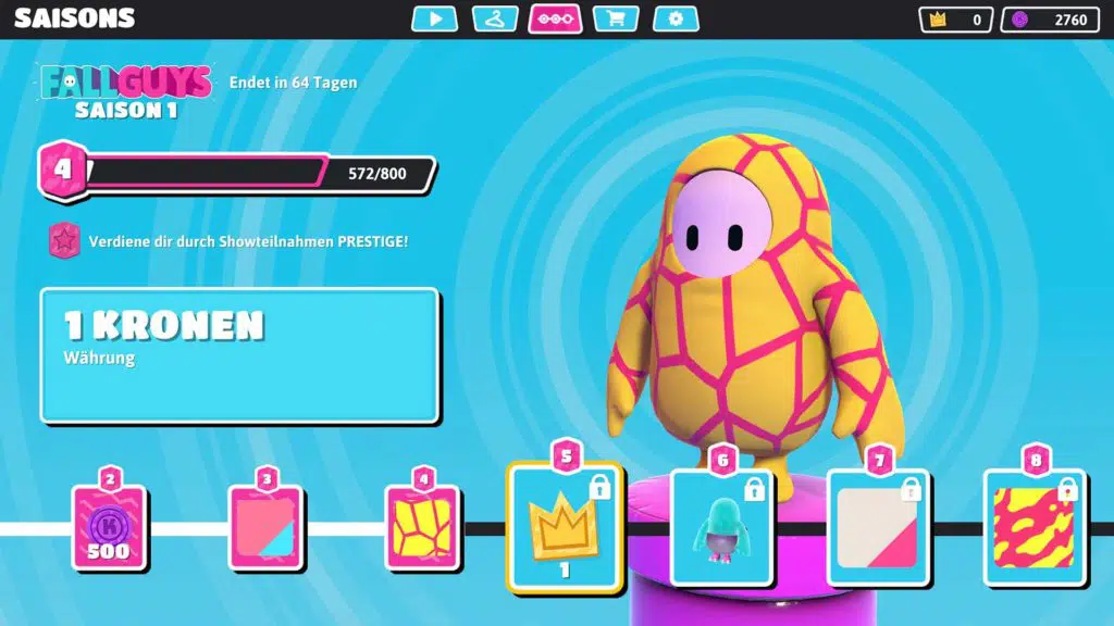 Natürlich dürfen kosmetische Belohnungen und ein Battle Pass nicht fehlen. Quelle: Mediatonic / Devolver Digital