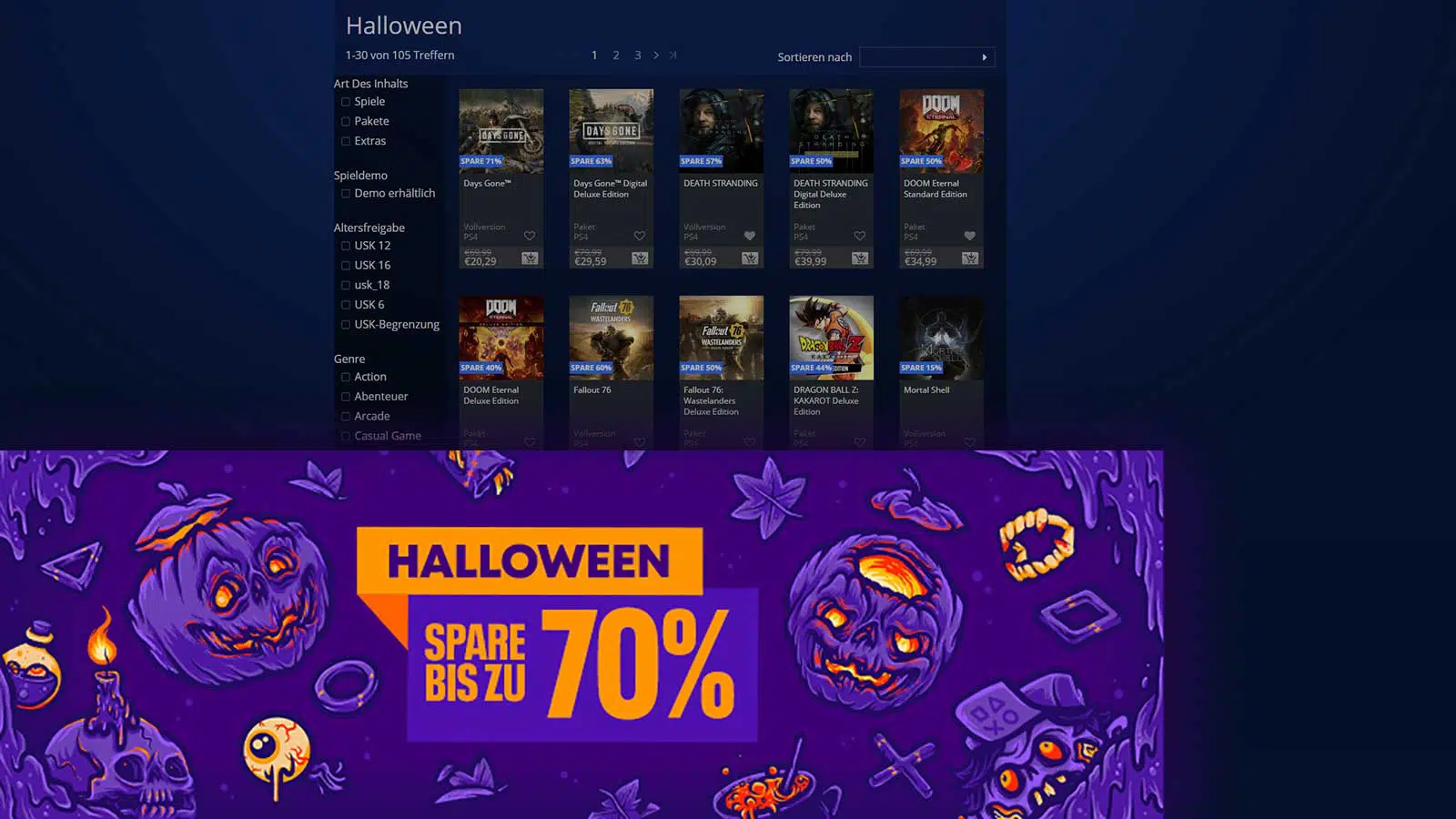 store halloween angebote screen babt