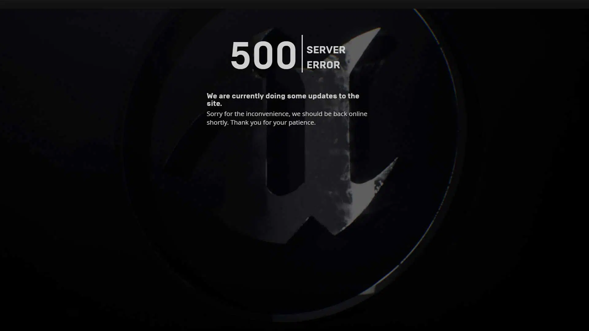 EGS server error
