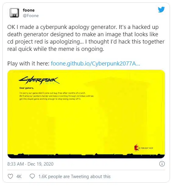 cyberpunk 2077 apology tool cyberpunk 2077 apology tool