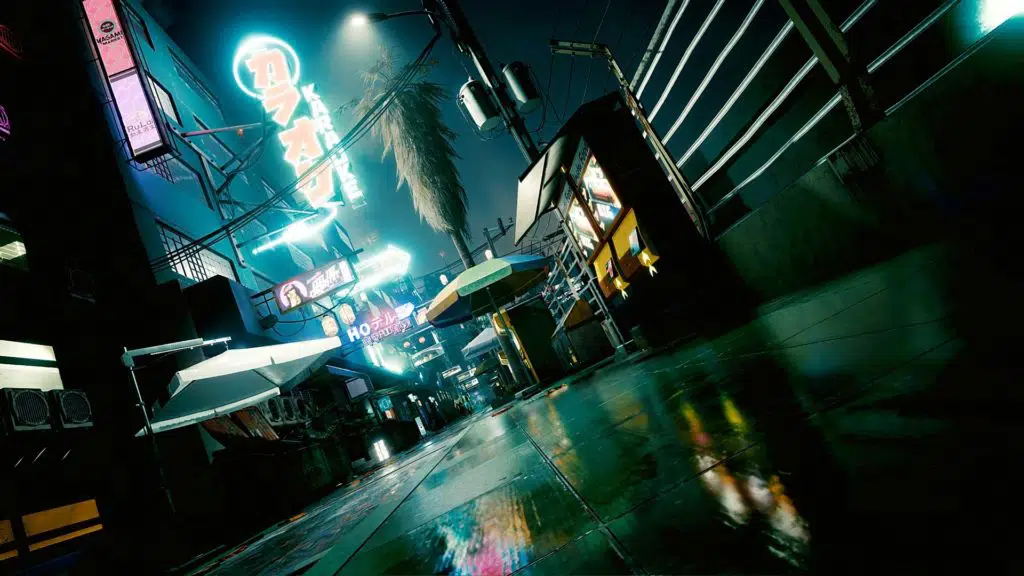 Raytracing macht Night City noch beeindruckender. Raytracing macht Night City noch beeindruckender.