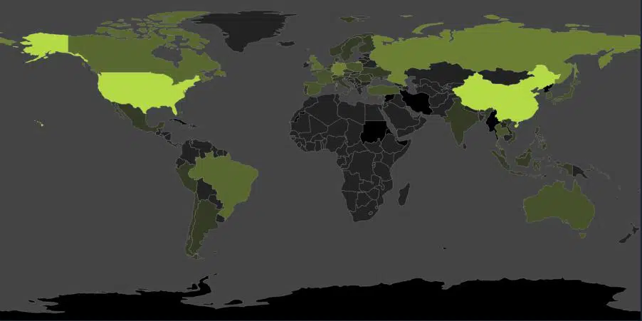 Schaut man auf die Länderübersicht, sehen die internationalen Downloadmengen der vergangenen sieben Tage wie folgt aus. Quelle: Valve (31. Janaur 2021) Schaut man auf die Länderübersicht, sehen die internationalen Downloadmengen der vergangenen sieben Tage wie folgt aus. Quelle: Valve (31. Janaur 2021)