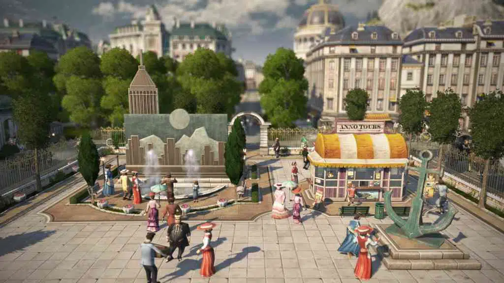 Über den Dächern der Stadt geht das Leben in Anno 1800 im Sommer weiter. Quelle: Ubisoft Über den Dächern der Stadt geht das Leben in Anno 1800 im Sommer weiter. Quelle: Ubisoft