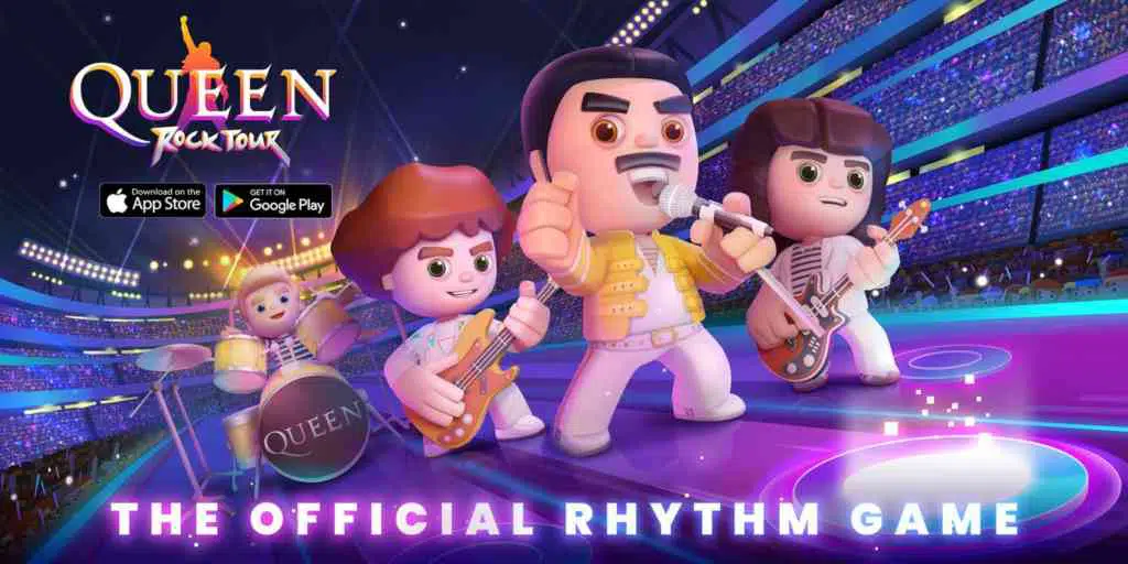Queen Rock Tour Poster Landscape With App Store Logos Queen Rock Tour Poster Landscape With App Store Logos