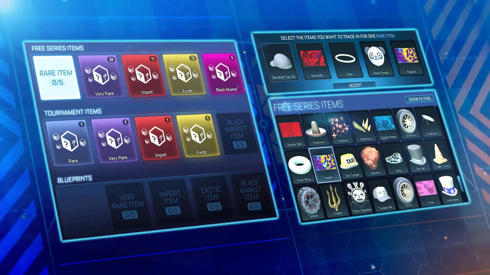 Rocket League neues Trade In Menue Season 3
