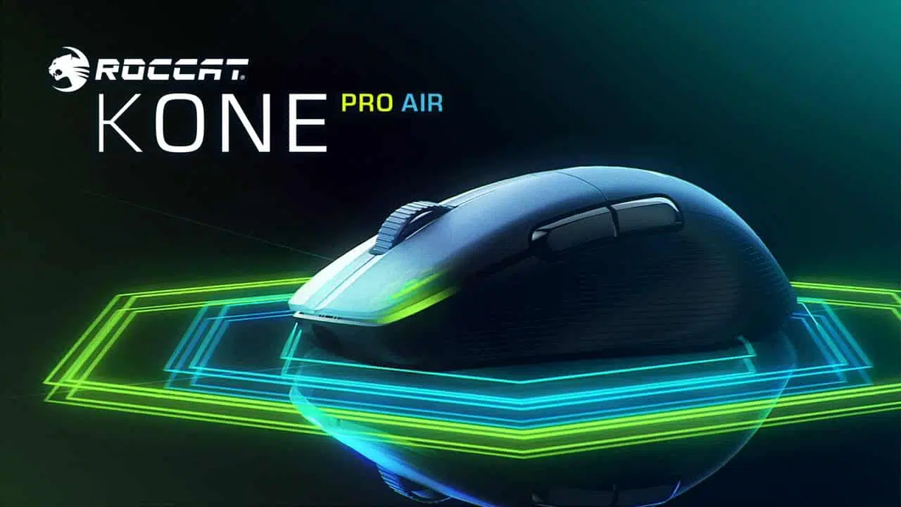 ROCCAT Kone Pro Air Ergonomic Optical Performance Gaming Wireless Mouse with RGB Lighting