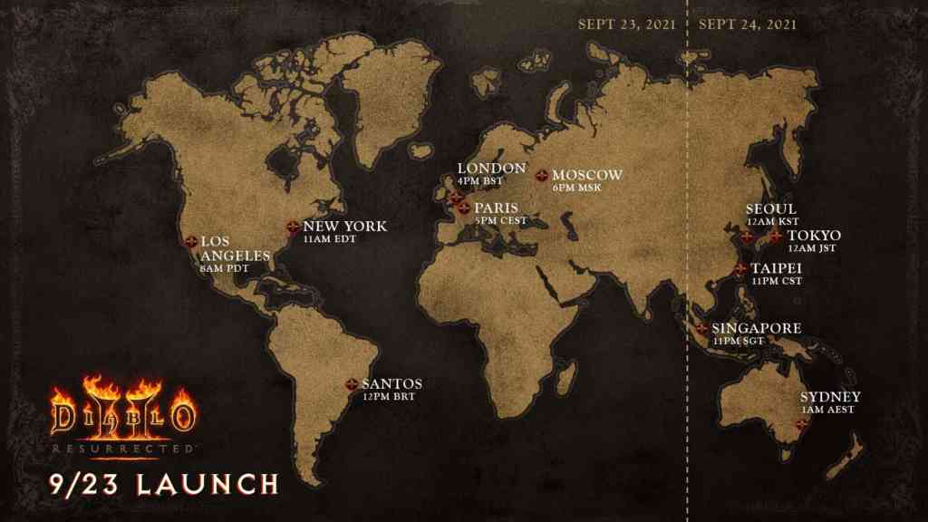 Die Release-Map für Diablo 2 Resurrected. Quelle: Blizzard Die Release-Map für Diablo 2 Resurrected. Quelle: Blizzard