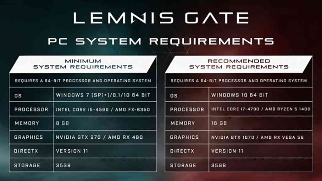 Diese Anforderungen sollte euer System erfüllen, wenn ihr Lemnis Gate spielen wollt. Quelle: Frontier Foundry / Ratloop Games Canada