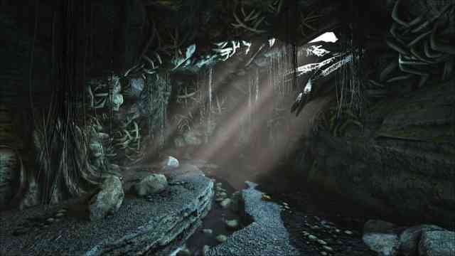 ARK Mod-Map "Fjördur" glänt mit einer Vielzahl aufwendig gestalteter Höhlen. Quelle: Studio Wildcard (Mod: "Fjördur") ARK Mod Map Fjoerdur 13