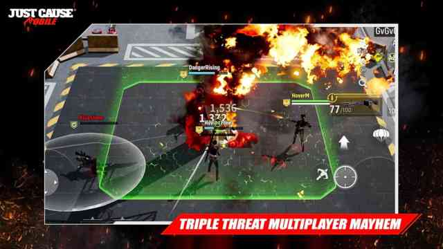 Square Enix enthüllt weitere Details zu Just Cause: Mobile. Quelle: Square Enix Just Cause: Mobile Multiplayer Triple Threat Final